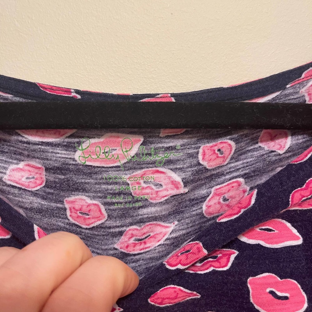 LILLY PULITZER Bocce Lips Kiss Somerset Dress - Size Large - Picture 4 of 8